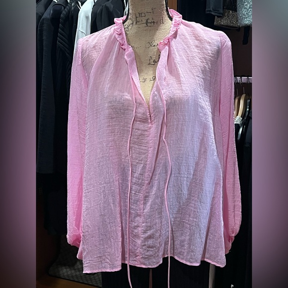 Zara Hot Pink Sheer See Through Blouse ( tags removed ) - Picture 4 of 4